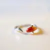 Novo Anel de Peixe Koi da Sorte Estilo Chinês para Mulheres, Único e Elegante, Anel de Peixe Vermelho Estilo Chinês, Joia Ajustável Versátil