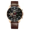 Reloj deportivo casual impermeable de moda para hombre, reloj de estudiante Pinduoduo con correa de cuero y calendario, de cuarzo