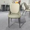 Mesa de Jantar, Cadeira, Banqueta, Encosto, Cadeira de Jantar Acolchoada para Uso Doméstico, Restaurante Estilo Italiano, Hotel, Atacado para Comércio Exterior, Cadeira de Jantar em Couro com Garra de Gato
