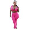 AliExpress Camiseta Top Sexy Ajustada de Corte Bajo para Mujer Europea y Americana Moda Casual Pantalones Legging Traje de Dos Piezas