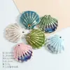 Cuentas sueltas de cerámica de animales marinos, concha, caracola, estrella de mar, cuentas para ensartar, accesorios para manualidades, agujero recto, accesorios de ropa hechos a mano, cuentas de porcelana