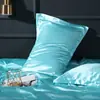 Funda de almohada de seda lavable de color sólido para belleza, funda de almohada individual de seda helada sedosa, imitación de seda de morera, funda para núcleo de almohada de seda