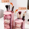 Caja Giratoria de Almacenamiento Cosmético de Escritorio Multicapa a Prueba de Polvo para Labiales, Cushion, Esponjas de Maquillaje, Exhibidor de Joyería, Organización del Hogar