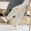 Pantalones para Hombre Pantalones Casuales Primavera y Otoño Pantalones Finos de Lino Dape Rectos Sueltos Pierna Ancha Pantalones Deportivos de Algodón y Lino de Verano