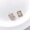 Colgante de Zirconia Irregular Rectangular Ovalado Color Frijol de Amante Chapado en Oro de 14K Colgante para Collar DIY