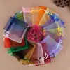 Bolsa de hilo para joyería al por mayor de fábrica color liso hilo de perla bolsa para dulces de boda empaque de joyería color liso bolsa de malla de gasa organza
