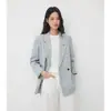Otoño Invierno Nuevo 2026 Traje de Lino para Mujer Sentido del Diseño Nicho de un Solo Botón de Doble Botón Retro Francés Casual Chaqueta de Traje