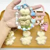 Ouro Puro 999 Urso Morango Desenho Animado Berry Trouble Corrente para Celular Chaveiro Pingente Presente para Namorada