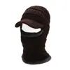 Gorro Hombre Invierno Más Terciopelo Espesado Lana Gorro Ciclismo al Aire Libre Protección contra el Frío Cubierta Facial Protección de Cuello Cálido Tejido de Punto Gorro de Una Pieza