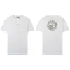 Camiseta de Manga Corta Suelta de Corte Americano Trendy Transfronteriza Stone Stone Cuatro Vías Isla Estampado de Brújula con Letras en el Pecho para Hombre