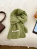 Cachecol de Tricô Liso Misturado com Lã Caseiro do Fabricante para Mulheres no Outono e Inverno, Versátil Macio e Ceroso Estudante Quente Cachecol de Casal