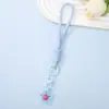 Alça de celular com flor trançada, pingente transparente de resina, pulseira de pulso, chaveiro de bolsa, pequeno presente, lote misto