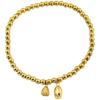 Acero de titanio Oro de 18 quilates estilo chino nuevo estilo nacional semilla de loto pulsera de semilla de loto femenina no se decolora dos mundo feliz cuentas redondas pulsera elástica