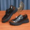 Zapatos Mengke hechos a mano para hombre, de cuero genuino, de talla grande, informales, de negocios, con plataforma británica, con aumento de altura, zapatos formales brillantes.