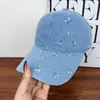 Boné de Baseball Floral de Algodão Jeans Estilo Coreano Aba Macia Estampado Aba Curva Fresco Casual Versátil Tendência Feminina Boné Bico de Pato