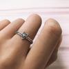 Corea del Sur Estilo Frío Creativo Corazón de Espinas Amor Anillo Plata Antigua Diseño Nicho Anillo Fugu Abierto Joyería