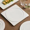 Plato de Fábrica Plato para el Hogar Plato Plano Lujo Ligero Gama Alta Plato Blanco Vajilla de Cerámica Plato para Comida Occidental Plato para Bistec Pasa Plate