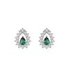 Pendientes de Plata de Ley S925 Nuevos con Corte de Pera Calados de Esmeralda Forma de Gota de Agua Circonita para Mujer Diseño de Lujo Accesible Joyería de Oreja de Gama Alta