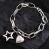 Pingente de coração urso grafite pulseira retrô personalidade acessórios explosivos transfronteiriços joias de nicho ins temperamento atacado