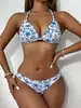 Traje de baño de comercio exterior de Amazon 2026 nuevo bikini sexy europeo y americano de tres piezas para playa, aguas termales, traje de baño dividido para mujer