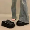 Populares zapatos Birkenstock de plataforma con suela gruesa, sin cordones, para mujer, nueva colección otoño 2026, cómodos, de punta cerrada, para exteriores, tipo zapatilla de media caña