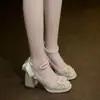 Elegantes y cómodos zapatos de boda Xiuhe, tacones de alta gama, estilo Mary Jane 2026, tacones gruesos, zapatos para novia y damas de honor