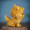 Ciprés Taihang Presenta Tallado en Madera de Unicornio Propicio Adornos de Bestias Propicias Adornos Mitológicos Antiguos Portátiles Decoración del Hogar Accesorios para el Coche