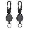 Hebilla redonda de plástico negro de 4 cm para montañismo, cuerda de paraguas tejida, retráctil, fácil de tirar, llavero, alta elasticidad, hebilla fácil de tirar