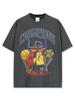 Playera Estampada de Cuello Redondo Kobe Transfronteriza, Lavada Americana Vintage Holgada Peso Pesado Manga Corta, Moderna y Versátil