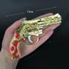 Dragón Dorado de Cinco Garras Color Goma Tendón Pistola Aleación Revólver Goma Tendón Pistola Modelo Arma Artesanía de Metal
