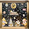 Decoraciones Navideñas Ciervo Dorado Muñeco de Nieve Pegatinas Electrostáticas Suministros para Fiesta Navideña Guirnalda Cálida de Iglú Pegatinas para Ventana