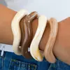 Accesorio transfronterizo de gran venta, producto nuevo: brazalete abierto de forma de ola irregular para mujer, conjunto de tres piezas personalizado y de moda de joyería para mujer