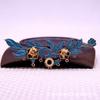 60769 Accesorios de Ropa Han de Estilo Antiguo DIY Cobre Goteo de Aceite Rama de Flor Soporte de Flores Hecho a Mano Material de Corona para el Cabello Accesorios 30*90mm