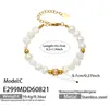 Pulsera de perlas naturales de agua dulce europea y americana, acero inoxidable chapado en oro de 18k, exquisito conjunto de pulseras de joyería de lujo ligero para mujer al por mayor
