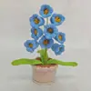 Cicanus bolus tejido a mano terminado maceta de algodón lana floral tejido imitación flor escritorio bonsái regalo hecho a mano