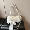 Corea del Sur Transfronterizo Nuevo Nicho Estilo Ballet Bolso Simple con Lazo Bolso Baguette Estilista Versátil Bolso de Hombro de Gama Alta para Mujeres