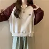 Sudadera Fina de Comercio Exterior con Bloques de Color y Mangas Raglán, Cuello Polo con Media Cremallera para Mujer, Estilo Primavera y Otoño