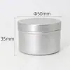 Caja de Aluminio de 50g con Tapa y Base, D50*H35mm, para Turrón, Dulces Artesanales, Snacks Liofilizados, Lata Sellada de Aluminio a Prueba de Humedad