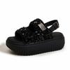 Sandalias de Suela Gruesa para Mujer 2026 Verano Nuevo Estilo Zapatillas de Moda Rockeras con Lentejuelas para Exteriores Versátiles y Cómodas Zapatos de Playa