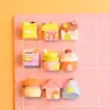Miniaturas de comida de resina estilo cartoon, acessórios para casa de bonecas, itens decorativos DIY com cola de creme, estilos variados