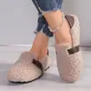 Sapatos de Algodão Macios com Solado Flexível de Lã de Cordeiro, Venda Quente Transfronteiriça, Forrados com Fleece e Espessados para Aquecimento, Slip-On Loafers, Sapatos de Algodão da Moda, Sapatos Peludos