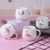 Taza de cerámica con tapa de espejo, taza creativa para el hogar, taza de agua con dibujos animados, regalo publicitario, taza personalizada al por mayor