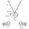 Conjunto de Colar e Brincos de Amor Europeu e Americano Transfronteiriço Moda Celebridade da Internet Doce Colar Corte Conjunto de Joias de Aço Inoxidável para Mulheres