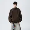 Jaqueta Casual Masculina com Gola Alta, Novo Estilo Primavera e Outono, Caimento Solto, Versátil, Simples, Casaco de Alto Padrão para o Dia a Dia