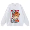 Camiseta estampada, lavada e com efeito desgastado, manga curta, estilo anime japonês, retrô, oversized, ombro caído, modelagem solta, top moderno de meia manga, disponível em estoque
