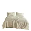 Juego de Cubrecama de Verano de Algodón Tencel Ultra Suave de Cuatro Piezas con Bordado de Tulipanes Frescos, Lavable, Adecuado para Dormir Desnudo, Cubrecama Delgado para Aire Acondicionado