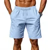 2026 Verano estilo americano de lino fino para la playa, corte holgado, pantalones cortos casuales para hombre, desde la fábrica original