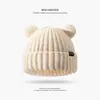 Chapéu de Pelúcia para Mulheres, Chapéu Quente de Orelha de Urso para Outono e Inverno, Chapéu de Lã Versátil, Bonito para Cabeça Grande, Chapéu de Tricô com Proteção para Orelhas que Afina o Rosto