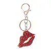 Llavero Colgante Creativo de Labio con Incrustaciones de Diamantes Estilo Coreano para Mujer, Llavero Colgante de Labio Rojo Grande de Lujo Ligero de Gama Alta