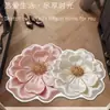 Alfombrilla de Tierra de Diatomeas, Absorbente de Agua, Secado Rápido, Felpudo Lavable, Alfombrilla Antideslizante para Entrada de Baño, Alfombrilla de Baño Floral de Forma Irregular